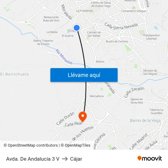 Avda. De Andalucía 3 V to Cájar map