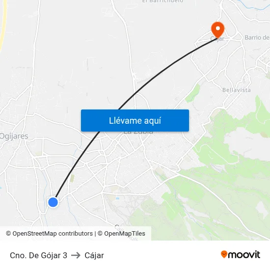 Cno. De Gójar 3 to Cájar map
