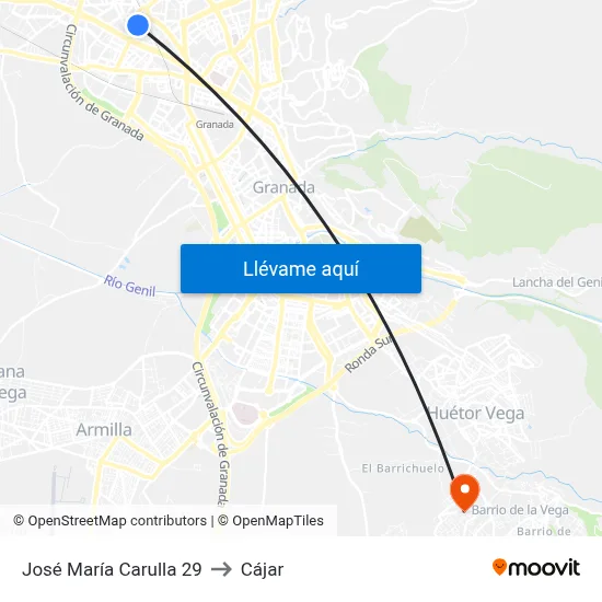 José María Carulla 29 to Cájar map