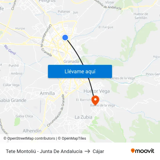 Tete Montoliú - Junta De Andalucía to Cájar map