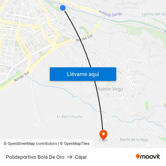 Polideportivo Bola De Oro to Cájar map