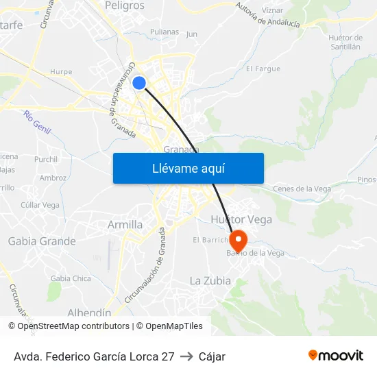 Avda. Federico García Lorca 27 to Cájar map