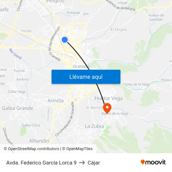 Avda. Federico García Lorca 9 to Cájar map