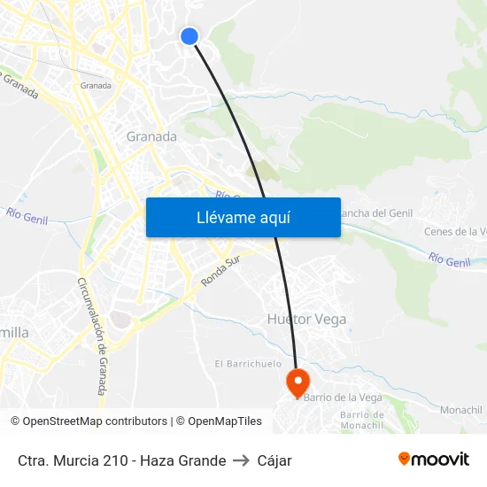 Ctra. Murcia 210 - Haza Grande to Cájar map