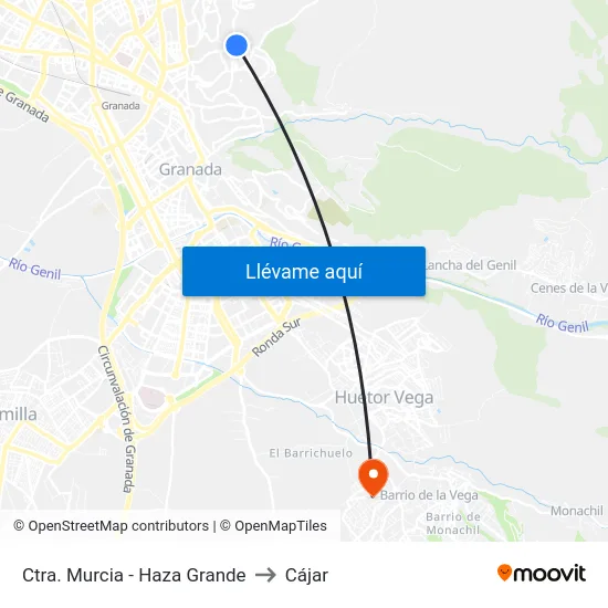 Ctra. Murcia - Haza Grande to Cájar map