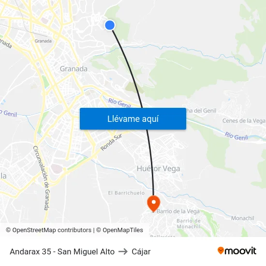 Andarax 35 - San Miguel Alto to Cájar map