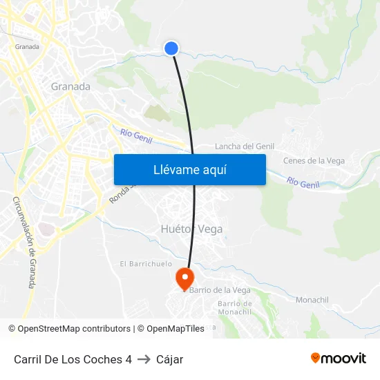 Carril De Los Coches 4 to Cájar map