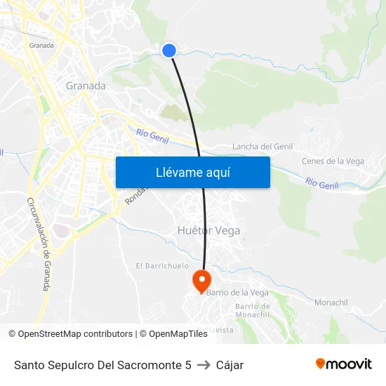Santo Sepulcro Del Sacromonte 5 to Cájar map
