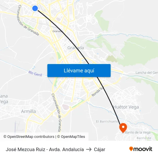 José Mezcua Ruiz - Avda. Andalucía to Cájar map