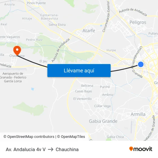 Av. Andalucia 4v V to Chauchina map