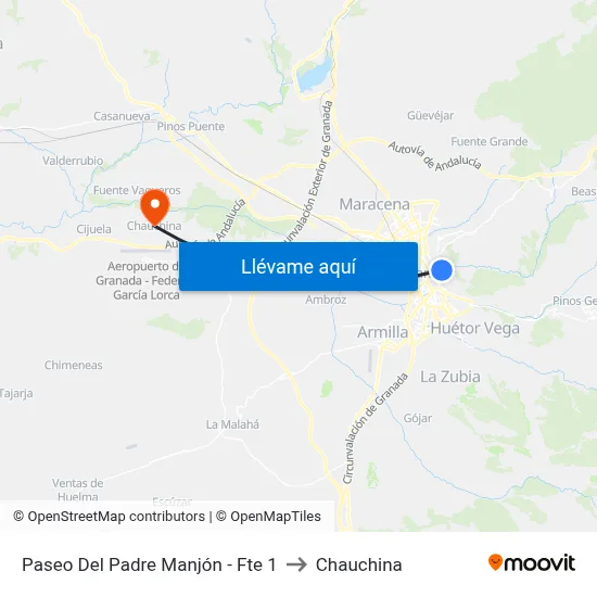 Paseo Del Padre Manjón - Fte 1 to Chauchina map
