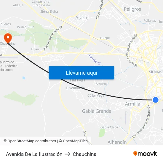 Avenida De La Ilustración to Chauchina map