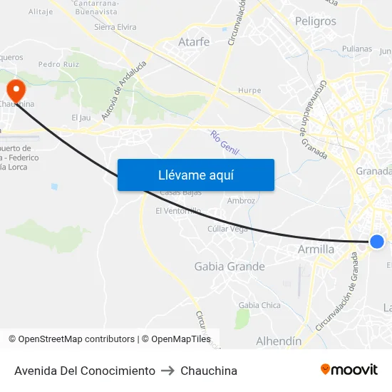 Avenida Del Conocimiento to Chauchina map