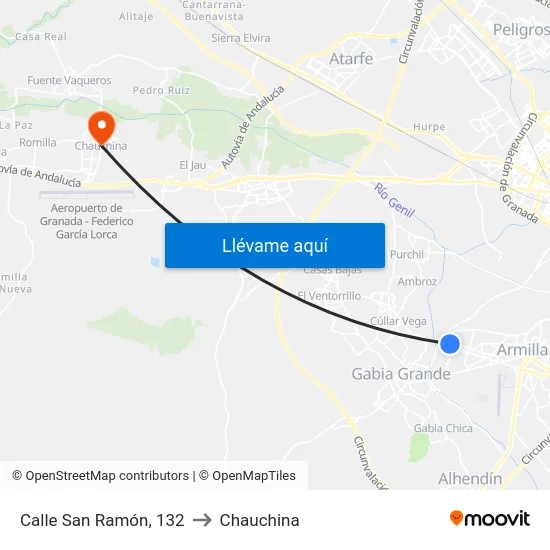 Calle San Ramón, 132 to Chauchina map