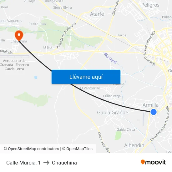 Calle Murcia, 1 to Chauchina map