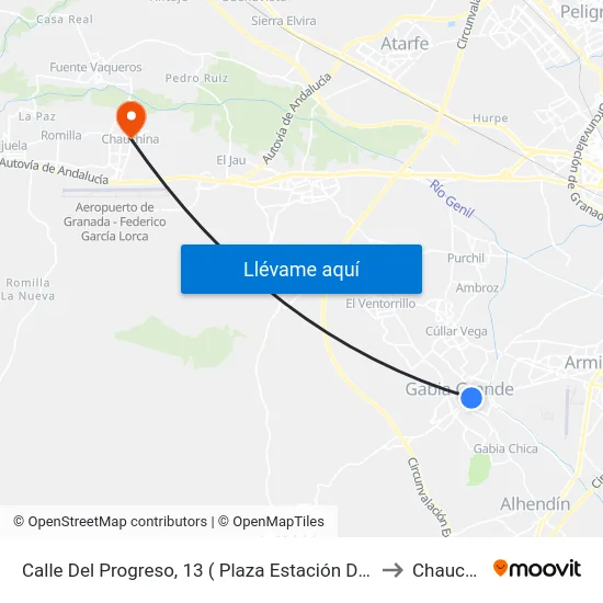 Calle Del Progreso, 13  ( Plaza Estación De Tranvias) to Chauchina map