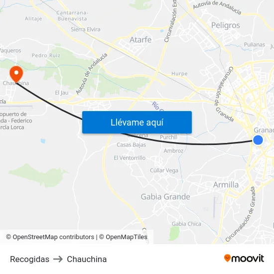 Recogidas to Chauchina map