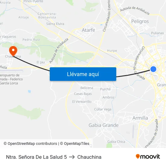 Ntra. Señora De La Salud 5 to Chauchina map