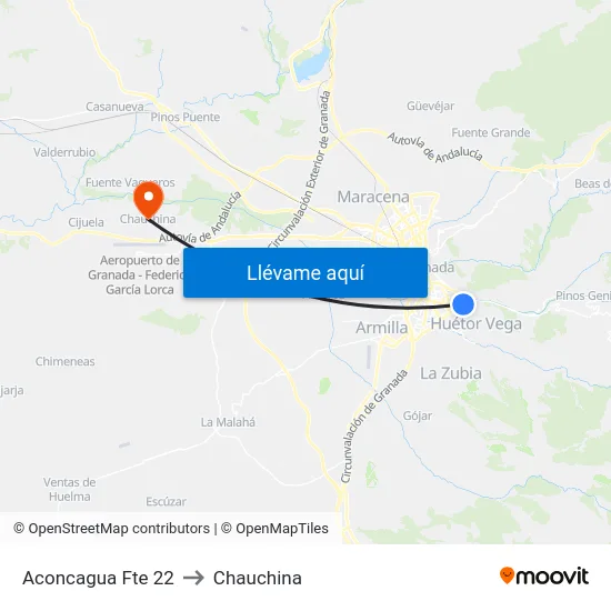 Aconcagua Fte 22 to Chauchina map