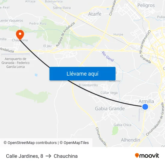 Calle Jardines, 8 to Chauchina map