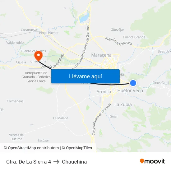 Ctra. De La Sierra 4 to Chauchina map