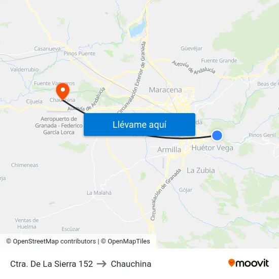 Ctra. De La Sierra 152 to Chauchina map