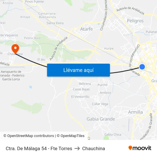 Ctra. De Málaga 54 - Fte Torres to Chauchina map