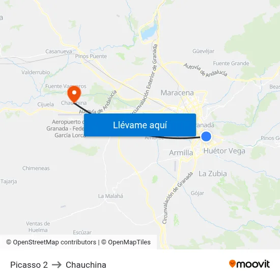 Picasso 2 to Chauchina map