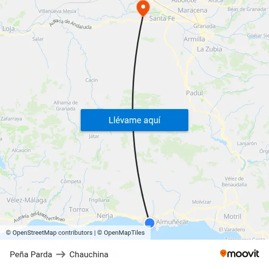 Peña Parda to Chauchina map