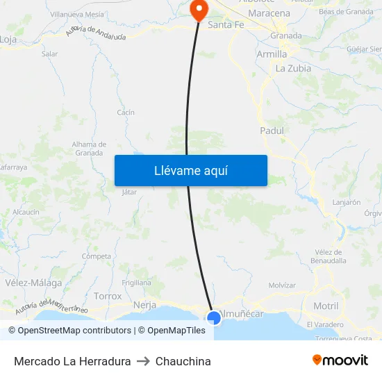 Mercado La Herradura to Chauchina map