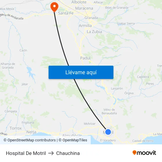 Hospital De Motril to Chauchina map