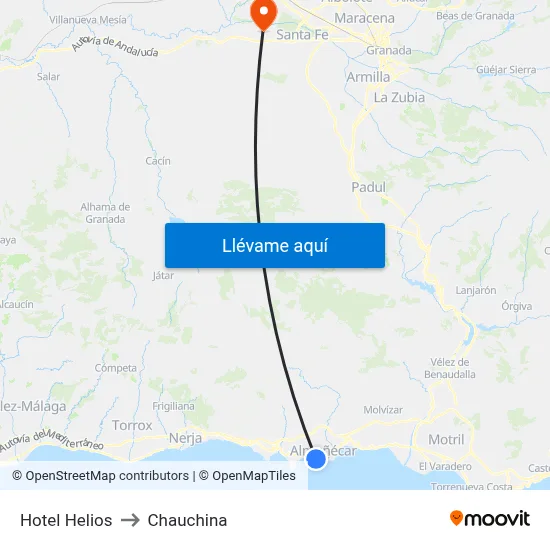 Hotel Helios to Chauchina map