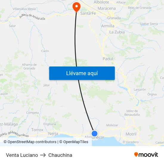 Venta Luciano to Chauchina map