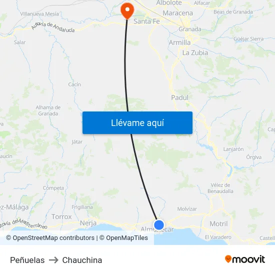 Peñuelas to Chauchina map