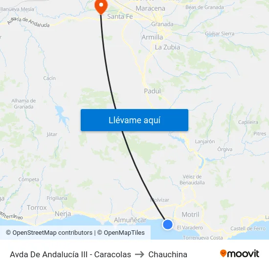 Avda De Andalucía III - Caracolas to Chauchina map