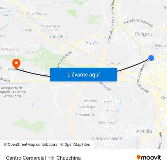 Centro Comercial to Chauchina map