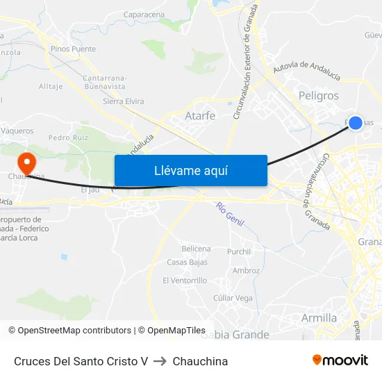 Cruces Del Santo Cristo V to Chauchina map