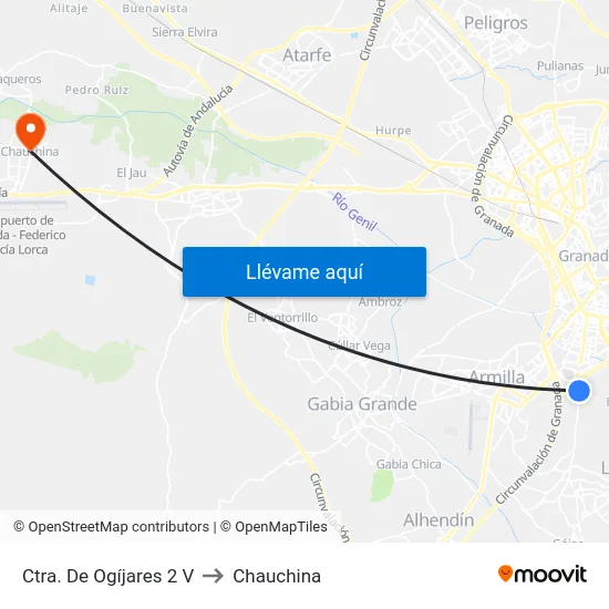 Ctra. De Ogíjares 2 V to Chauchina map