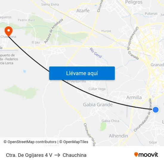 Ctra. De Ogíjares 4 V to Chauchina map