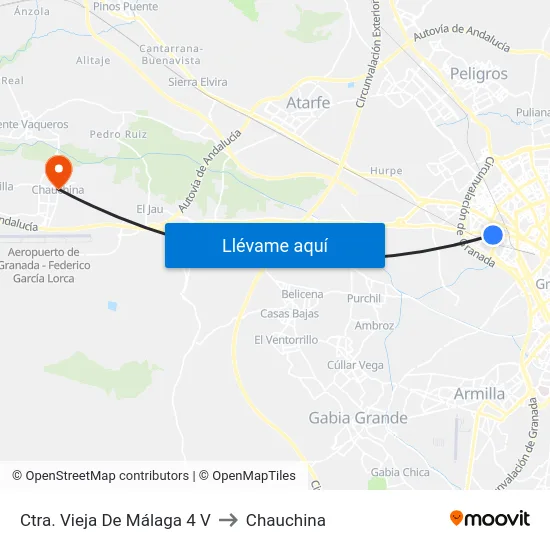 Ctra. Vieja De Málaga 4 V to Chauchina map