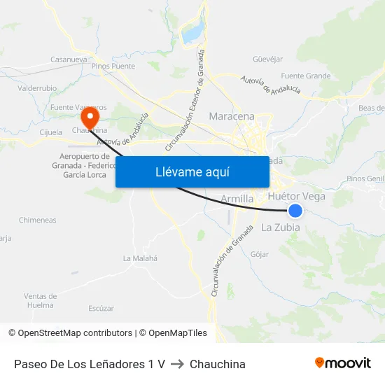 Paseo De Los Leñadores 1 V to Chauchina map