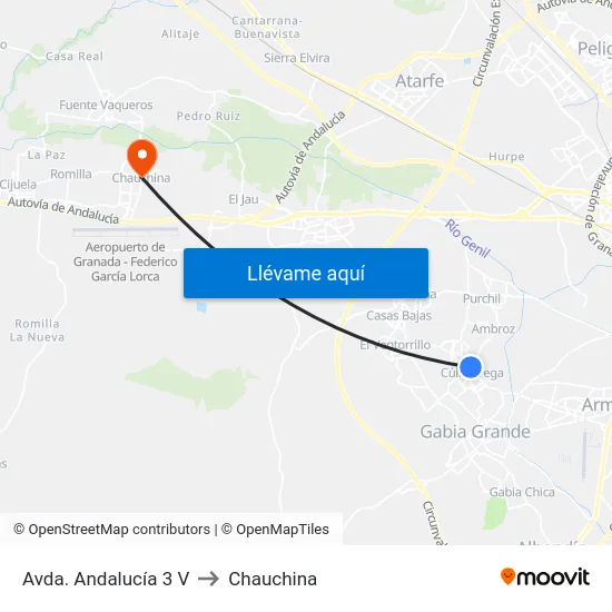 Avda. Andalucía 3 V to Chauchina map