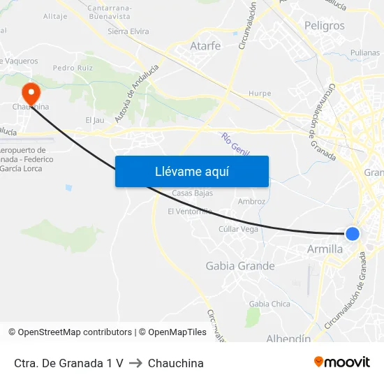 Ctra. De Granada 1 V to Chauchina map