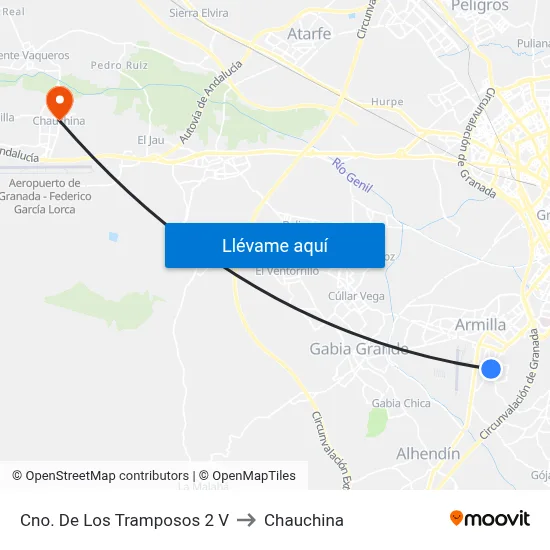 Cno. De Los Tramposos 2 V to Chauchina map