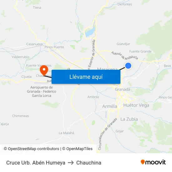 Cruce Urb. Abén Humeya to Chauchina map