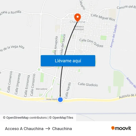 Acceso A Chauchina to Chauchina map