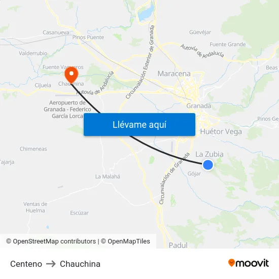 Centeno to Chauchina map