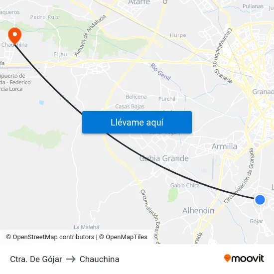 Ctra. De Gójar to Chauchina map