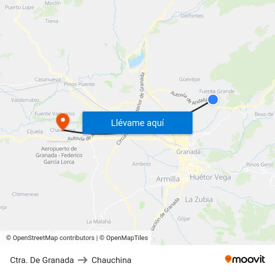 Ctra. De Granada to Chauchina map