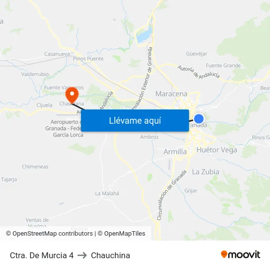 Ctra. De Murcia 4 to Chauchina map